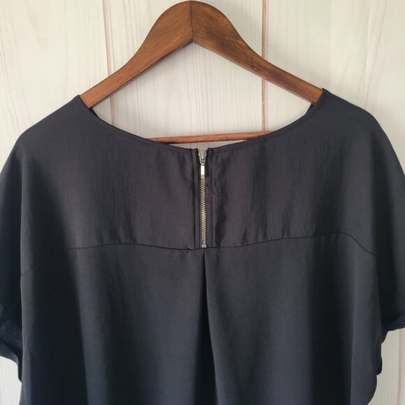 Maurices Cap Sleeve Blouse, Relaxed Fit Top, Women’s XL, Black, Casual Shirt - Picture 5 of 9